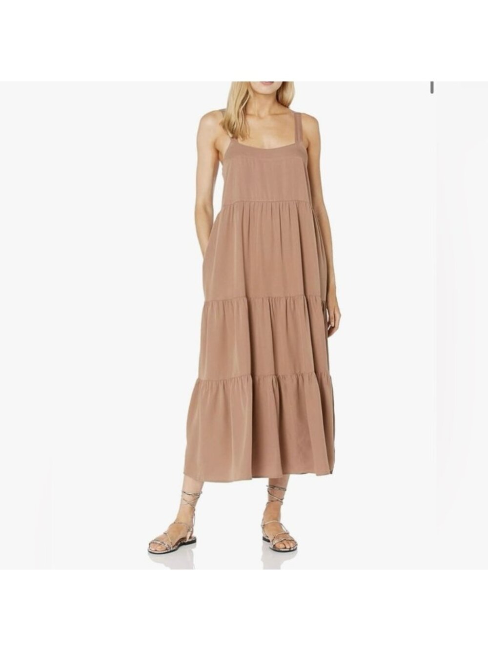The Drop Britt Tiered Maxi Tent Dress Mushroom
